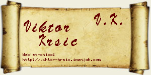 Viktor Kršić vizit kartica